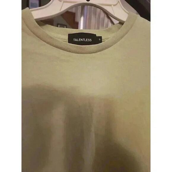 Talentless Premium Cotton Short Sleeve T-Shirt Mens Small Beige Tee NWT CR6 - Picture 2 of 6